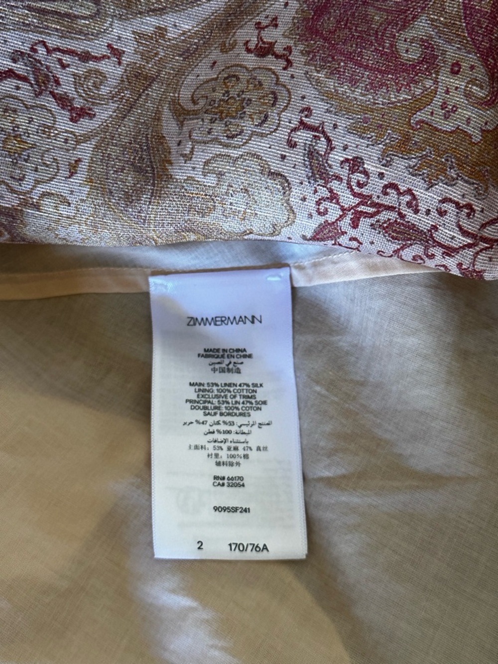 NWT $1,150 Zimmermann Illustration Maxi Skirt Cream Paisley Motif Size AU 2 US 8 - Picture 8 of 16